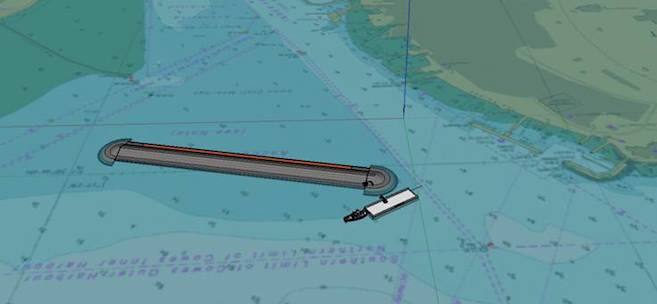 Visual of Cowes Breakwater construction 2015