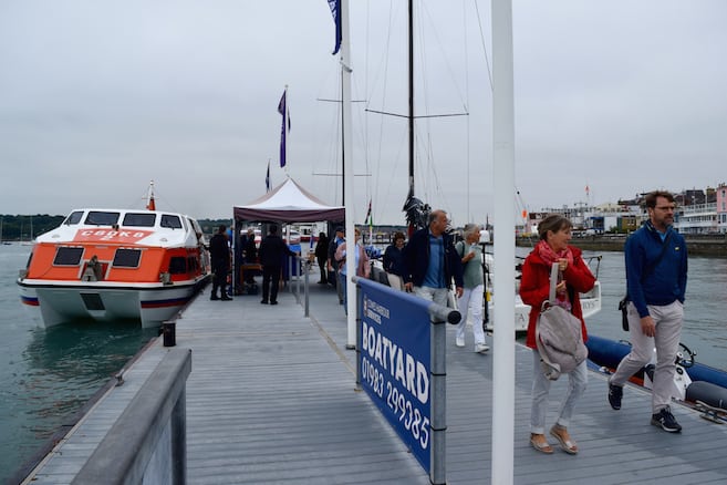 MS Europa's passengers disembark at Trinity Landing