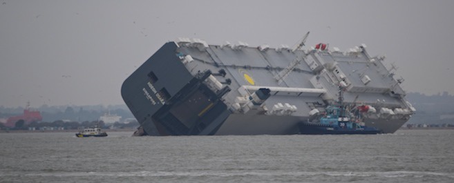 The Hoegh Osaka grounded on Bramble Bank