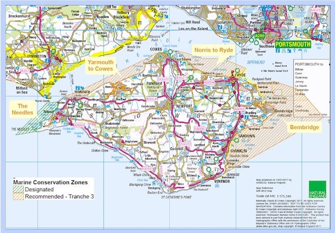 MCZ sites under consideration in the Solent area