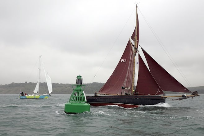 JOLIE BRISE ahead of TS CITY OF LONDON at the ASTO Small Ships Race Cowes 2018 - Credit Max Mudie / ASTO