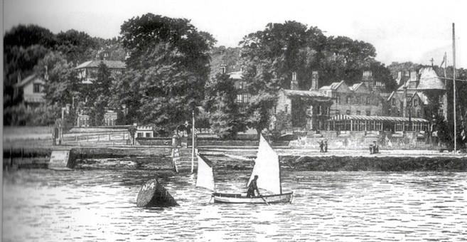 Post 1860 engraving showing wooden buoy