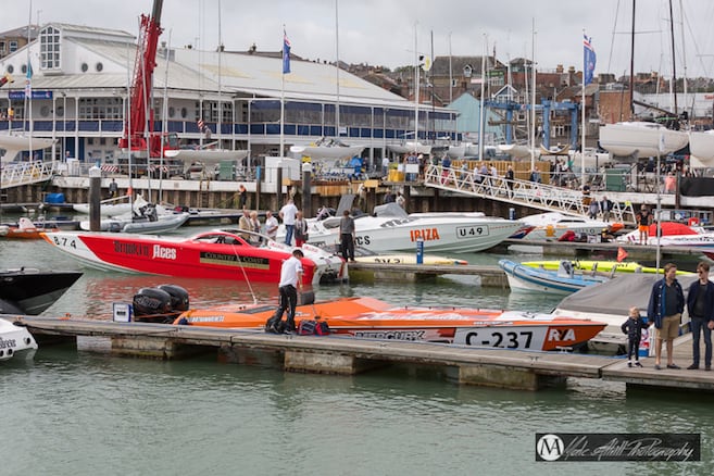 Powerboats at Cowes Yacht Haven credit Malc Attrill