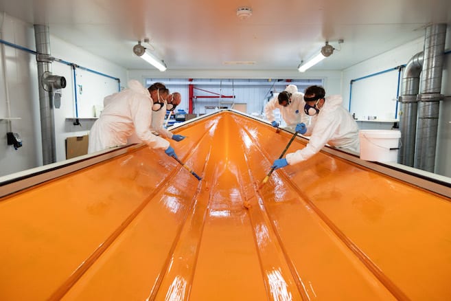An inshore lifeboat is gel coated orange. Just one of the many things you'll see on the tour - Credit: RNLI - Nathan Williams